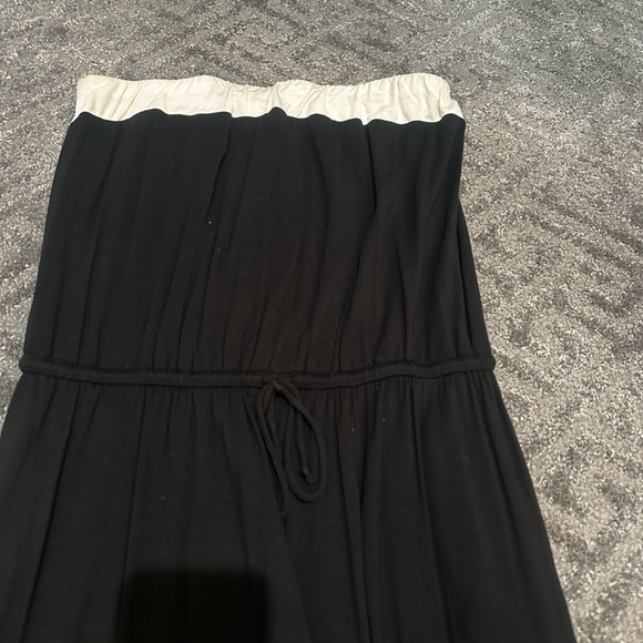 J Crew Amie Dress. Black and white strapless maxi. - Picture 2 of 3